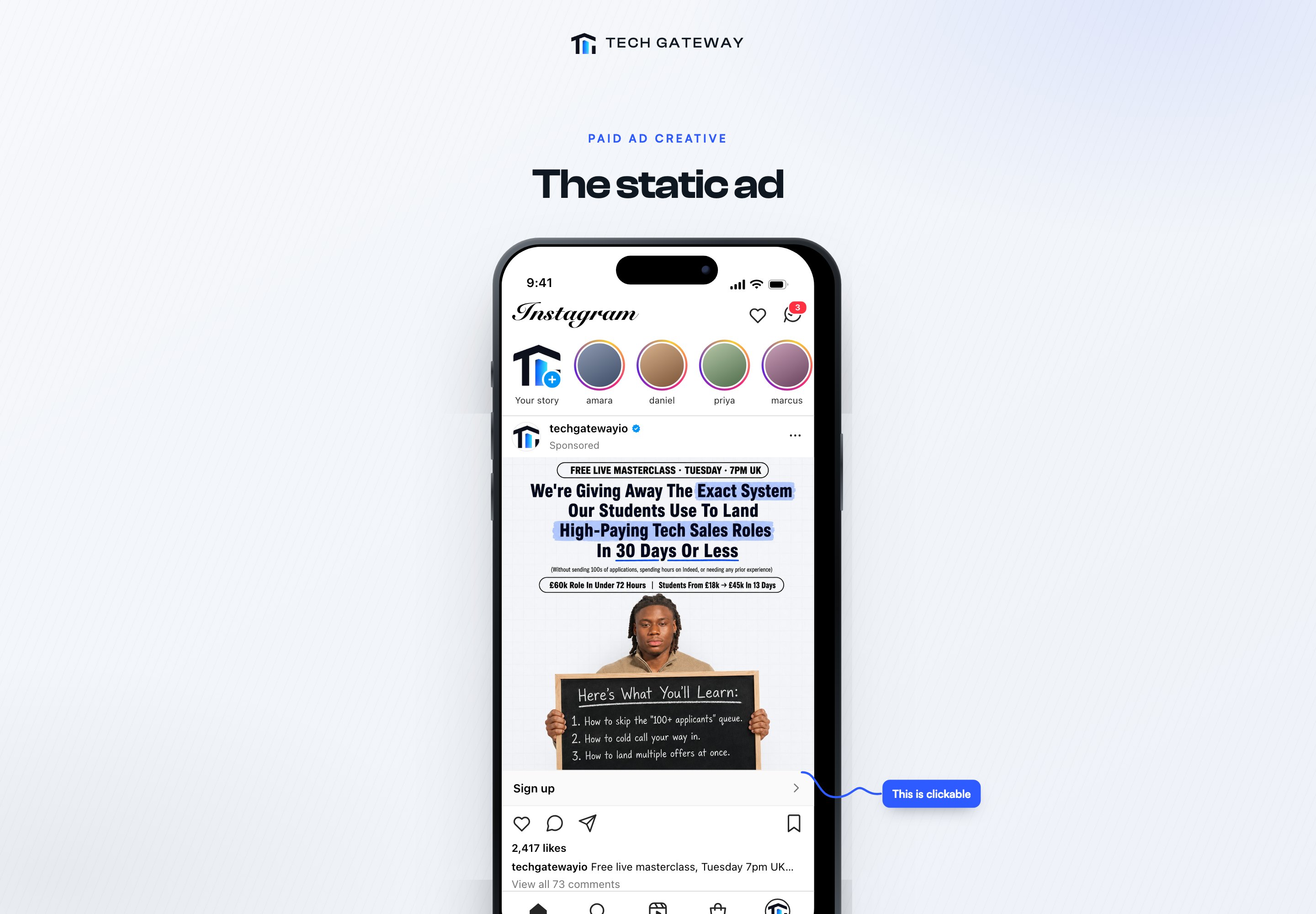 Static ad preview
